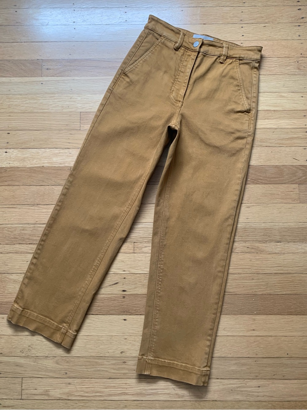 VGUC EVERLANE Womens Cropped Straight Leg High-Rise Jeans in Goldenrod Size 2 - Picture 5 of 15